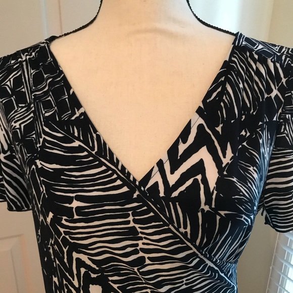 Chaps black & white stretch top. Size P/M - Picture 2 of 5